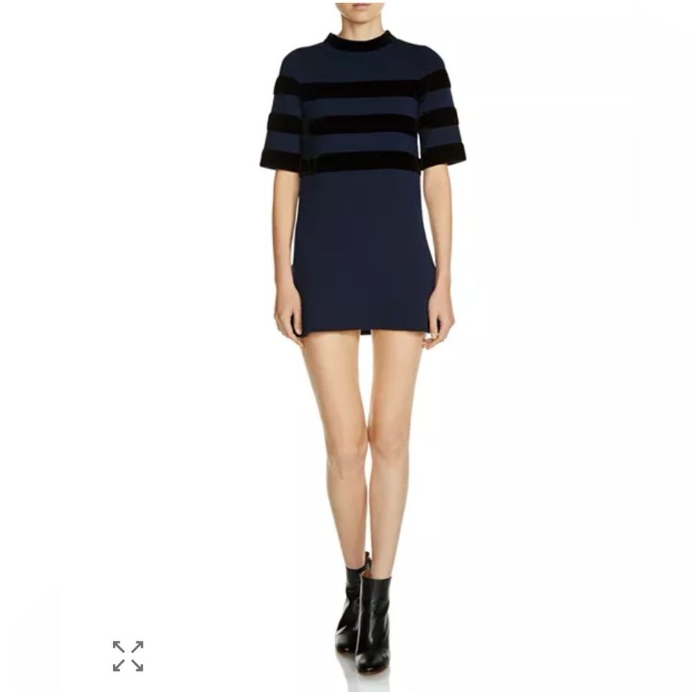 Maje Relina Velvet-Stripe
Sweater Dress in Black‎ Size 1 US S